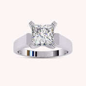 Solitaire Style Flat Shank Band Ring In Lab Grown Diamond