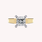 Solitaire Style Flat Shank Band Ring In Lab Grown Diamond