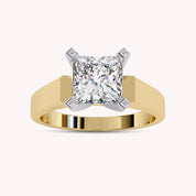 Solitaire Style Flat Shank Band Ring In Lab Grown Diamond