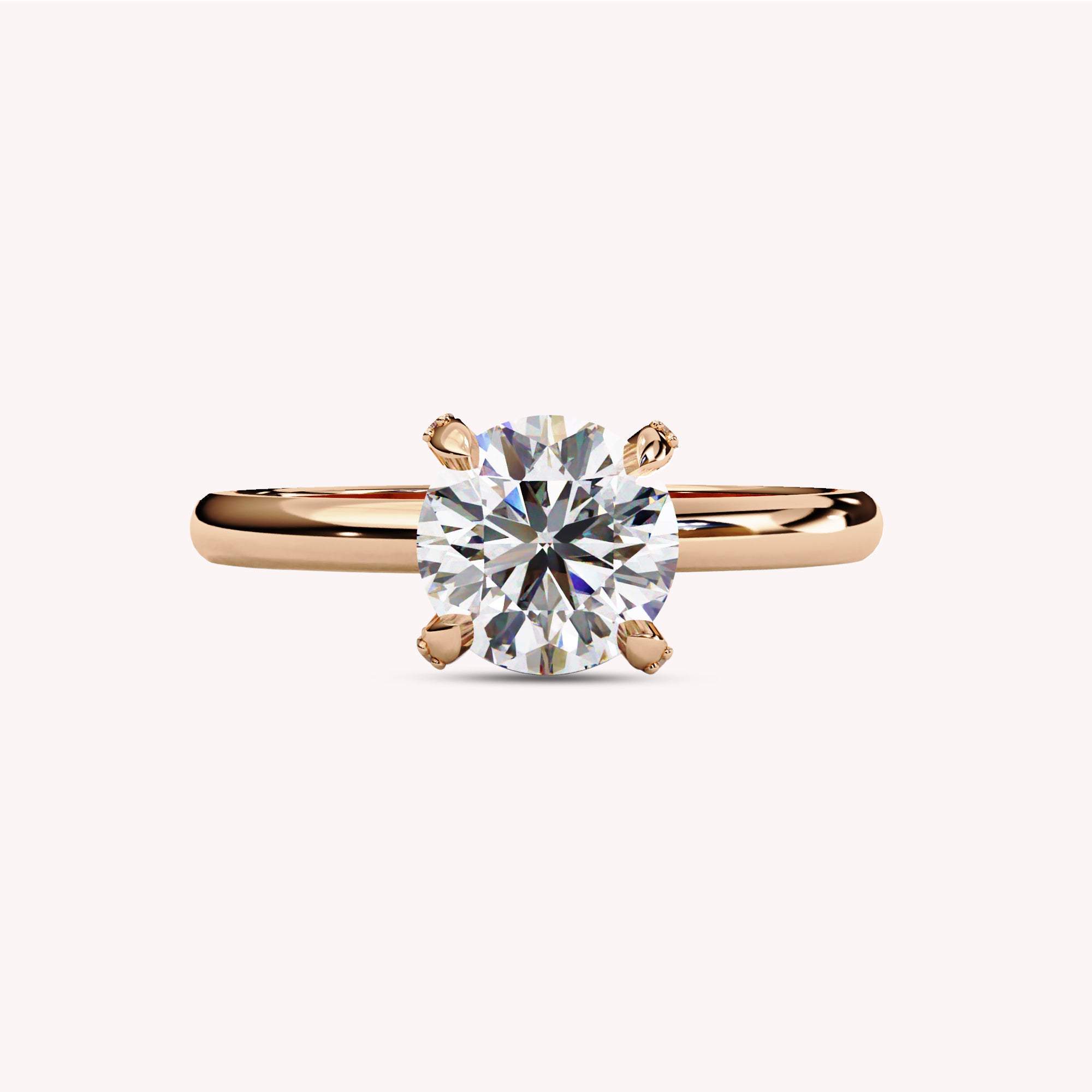 6.8MM Solitaire Engagement Lab Grown Diamond Ring