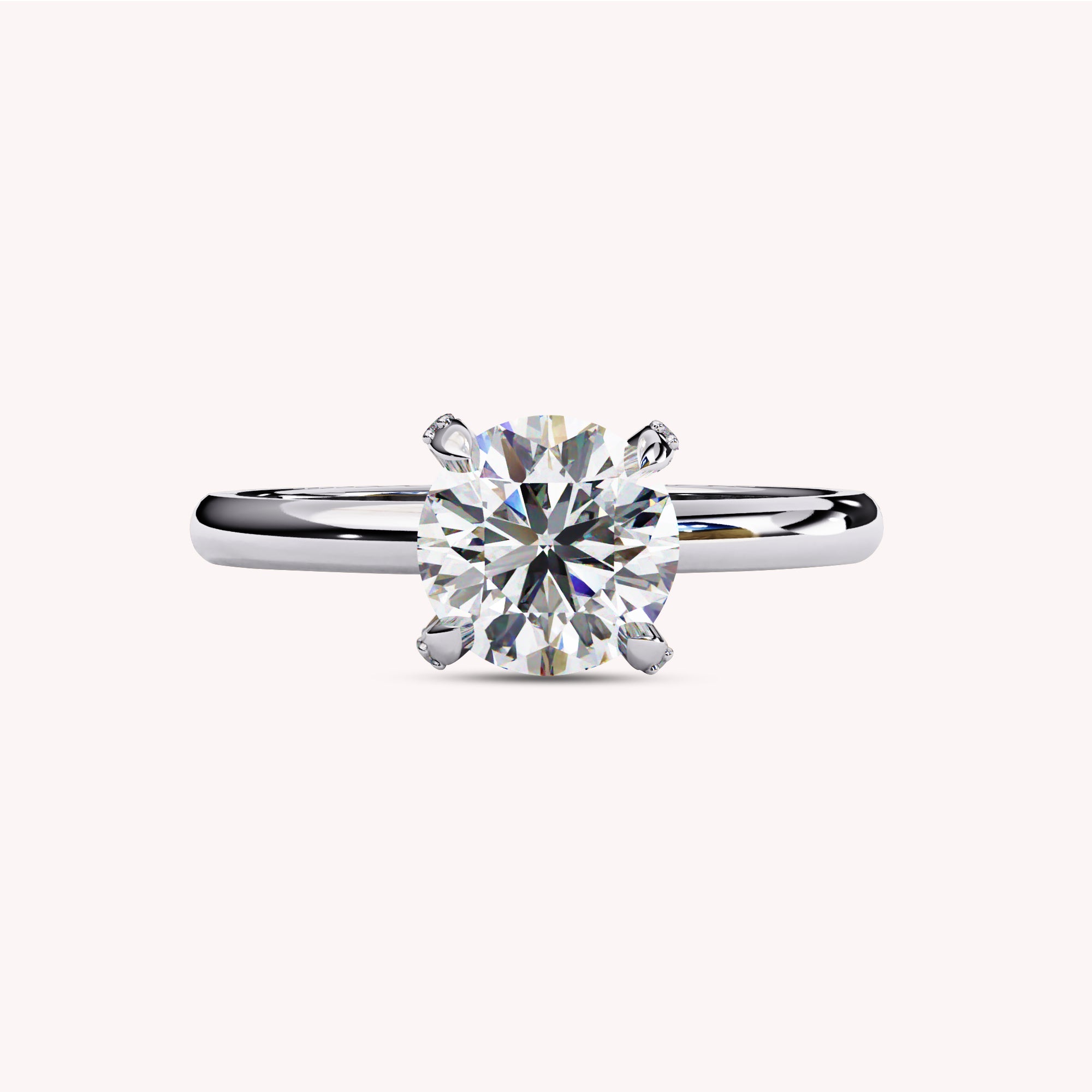 6.8MM Solitaire Engagement Lab Grown Diamond Ring