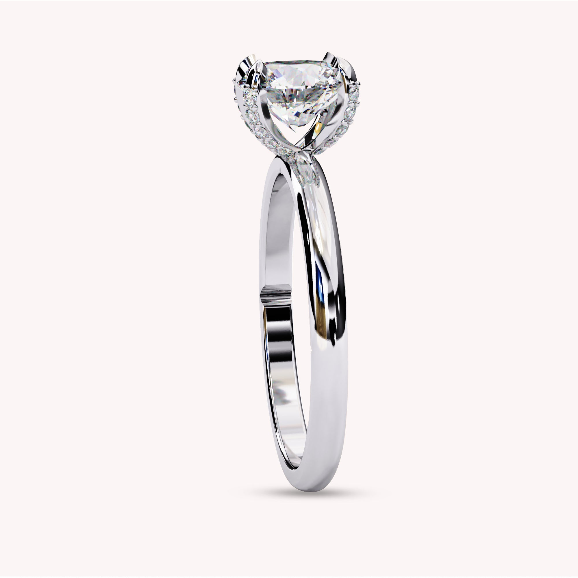 6.8MM Solitaire Engagement Lab Grown Diamond Ring