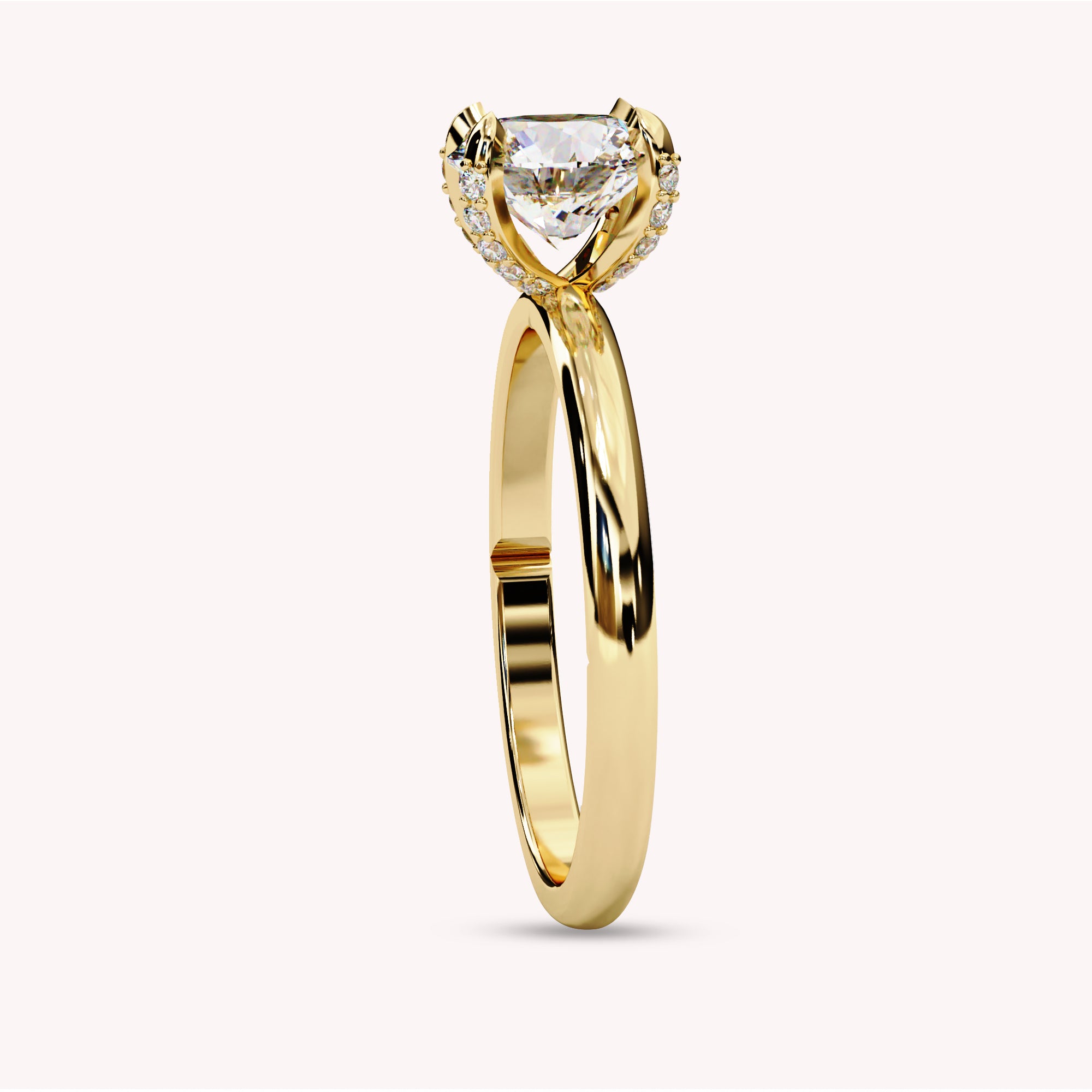 6.8MM Solitaire Engagement Lab Grown Diamond Ring