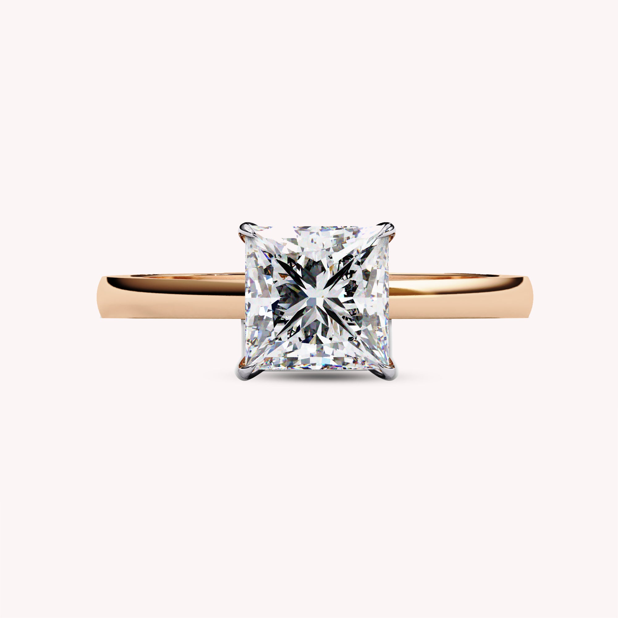 5.5MM Princess Cut Solitaire Lab Grown Diamond Ring