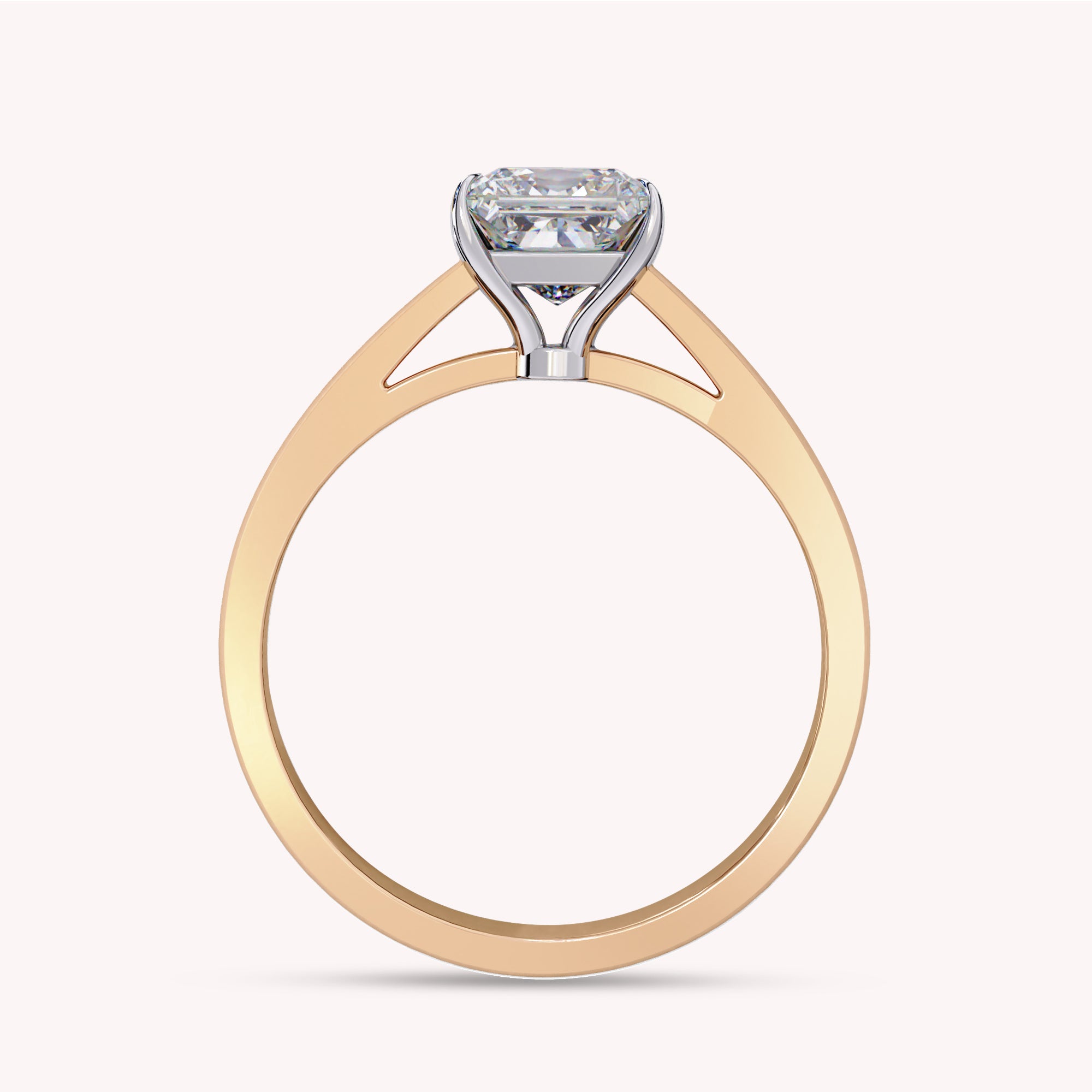 5.5MM Princess Cut Solitaire Lab Grown Diamond Ring