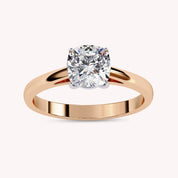 6.5MM Cushion Solitaire Lab Grown Diamond Promise Rings