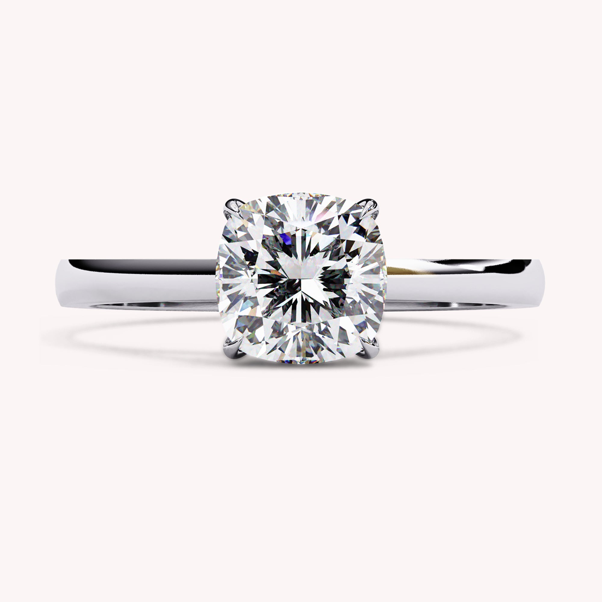 6.5MM Cushion Solitaire Lab Grown Diamond Promise Rings