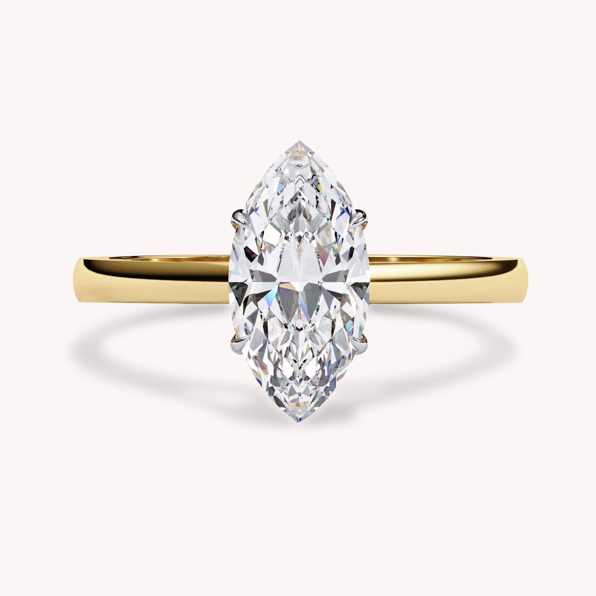 Marquise Cut Solitaire Lab Grown Diamond Engagement Ring