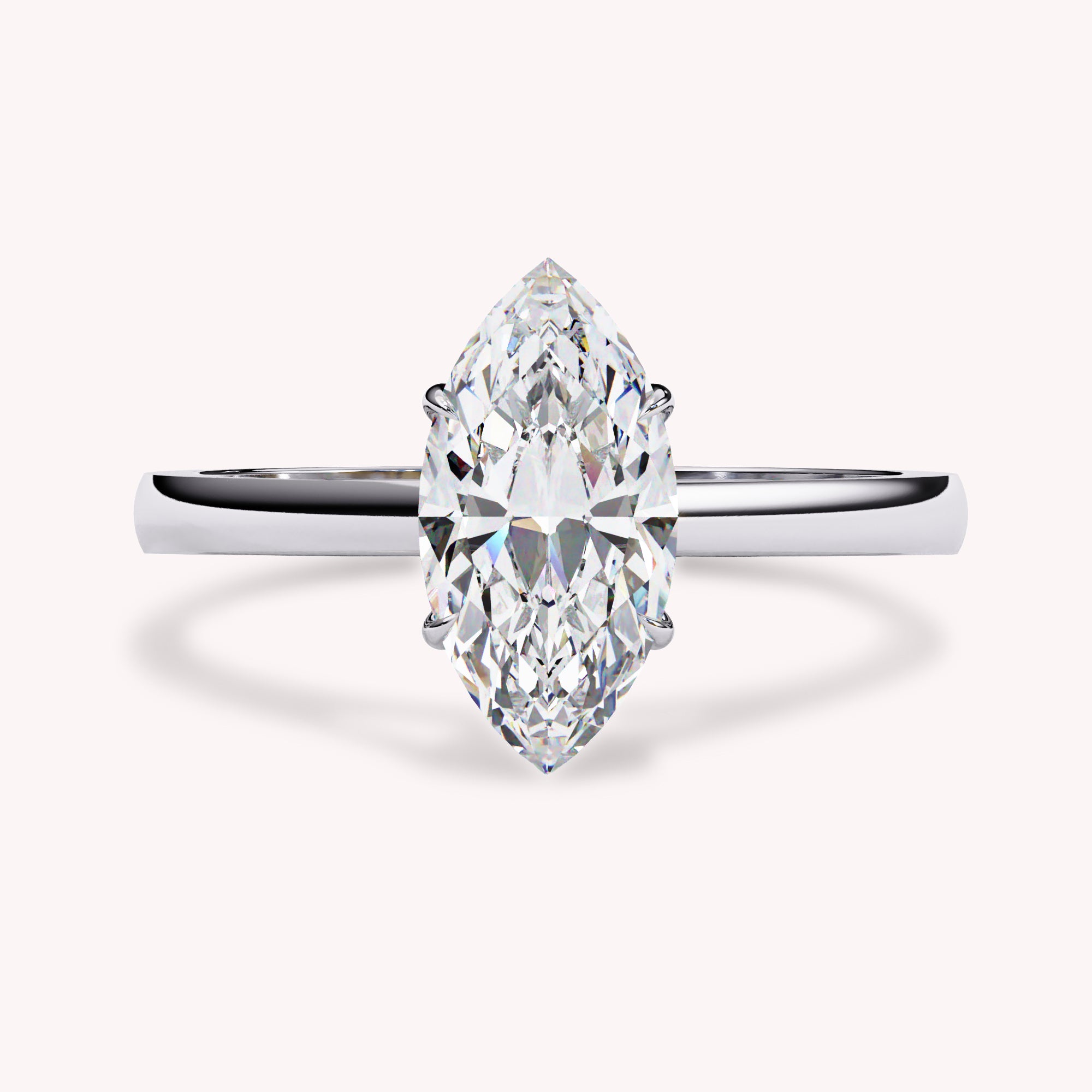 Marquise Cut Solitaire Lab Grown Diamond Engagement Ring