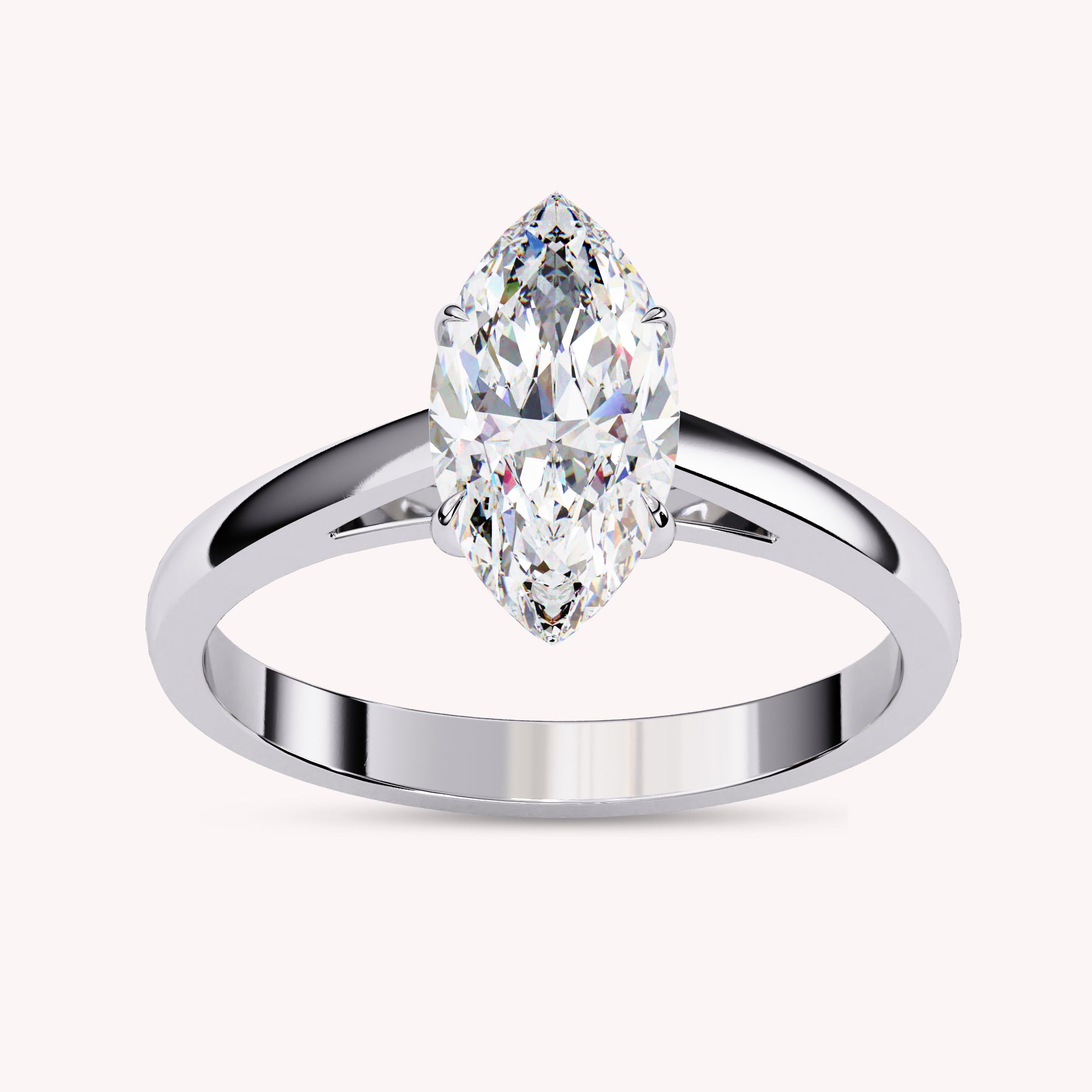 Marquise Cut Solitaire Lab Grown Diamond Engagement Ring