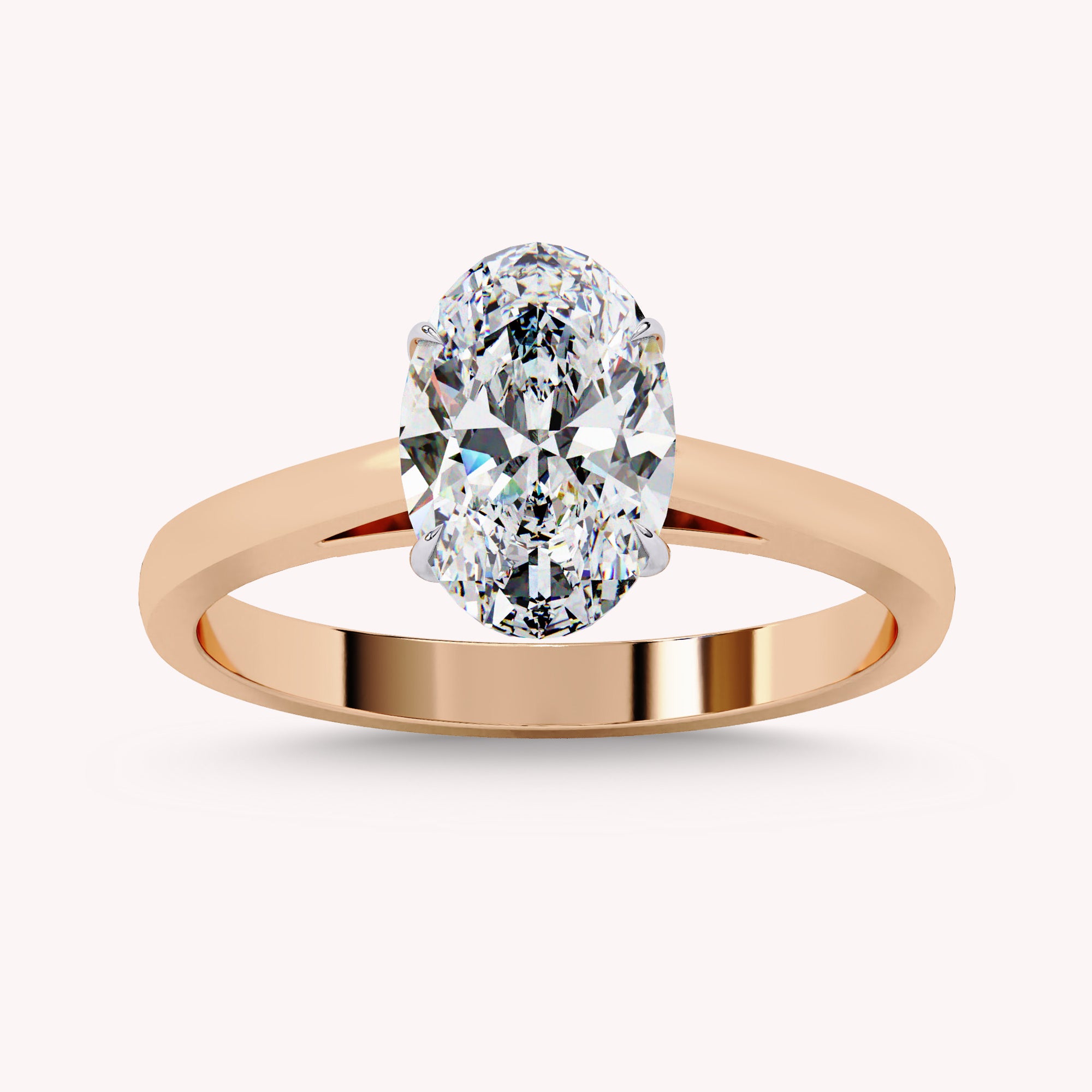 Oval Cut Solitaire Lab Grown Diamond Engagement Ring