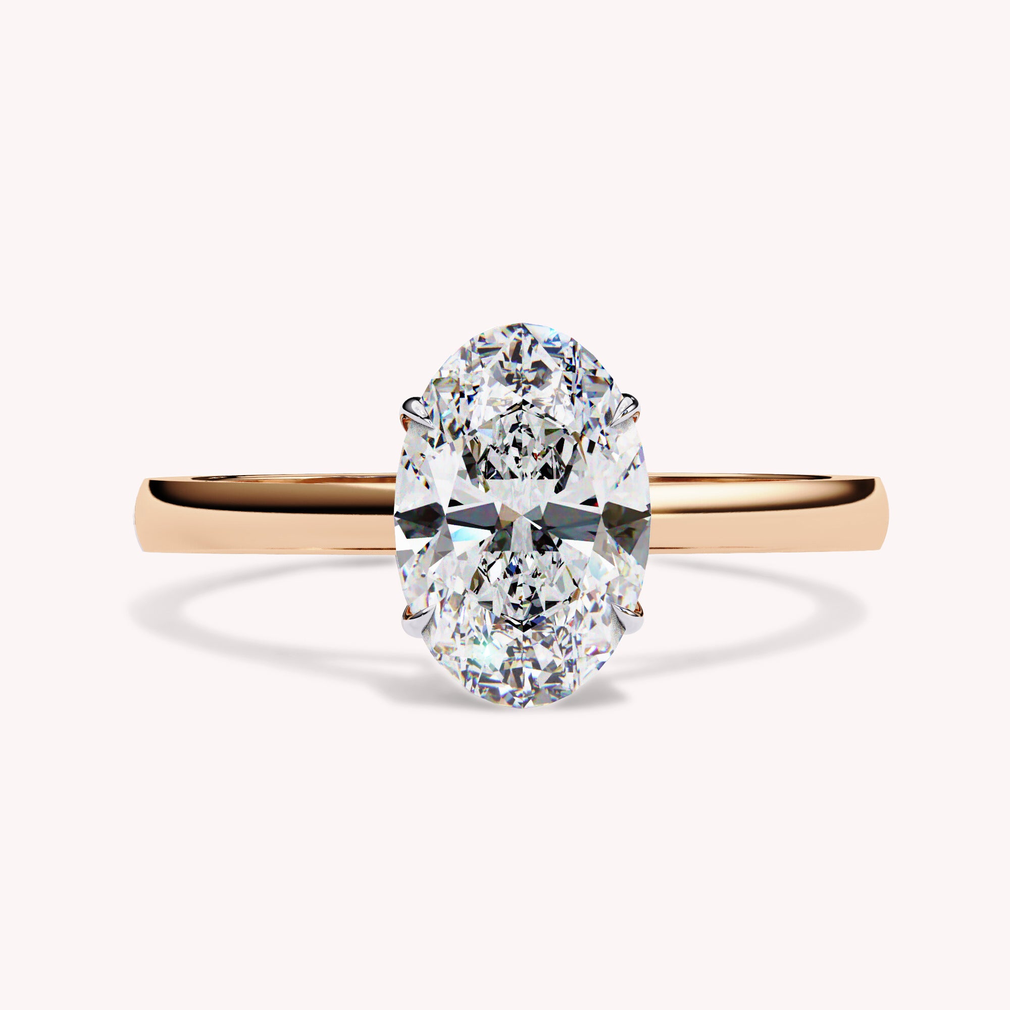 Oval Cut Solitaire Lab Grown Diamond Engagement Ring