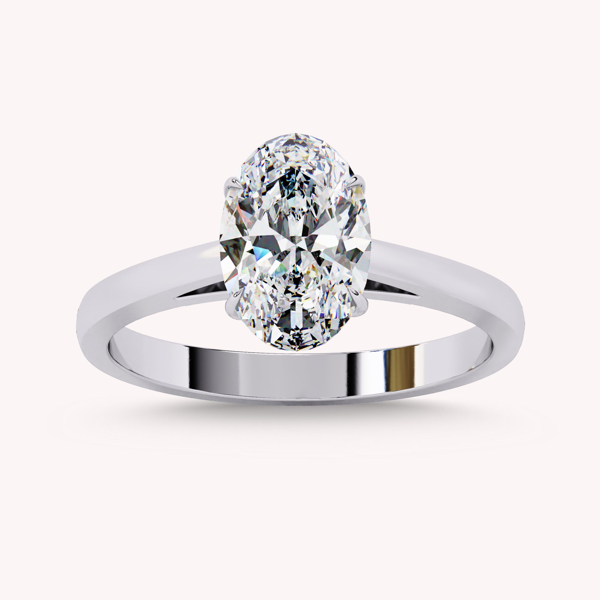 Oval Cut Solitaire Lab Grown Diamond Engagement Ring