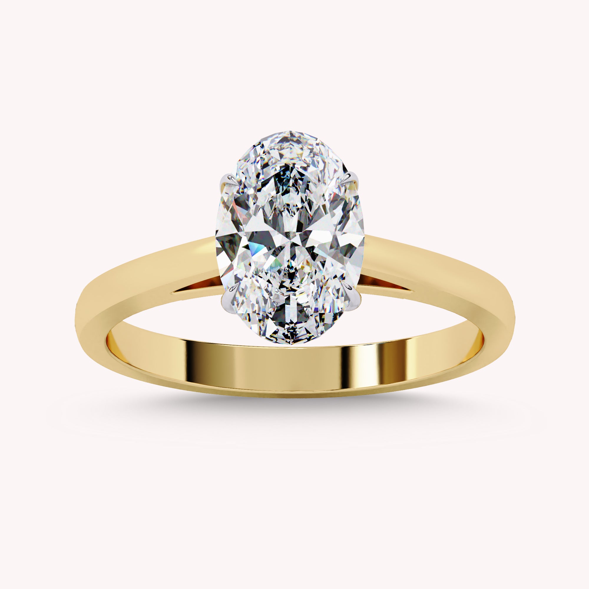 Oval Cut Solitaire Lab Grown Diamond Engagement Ring