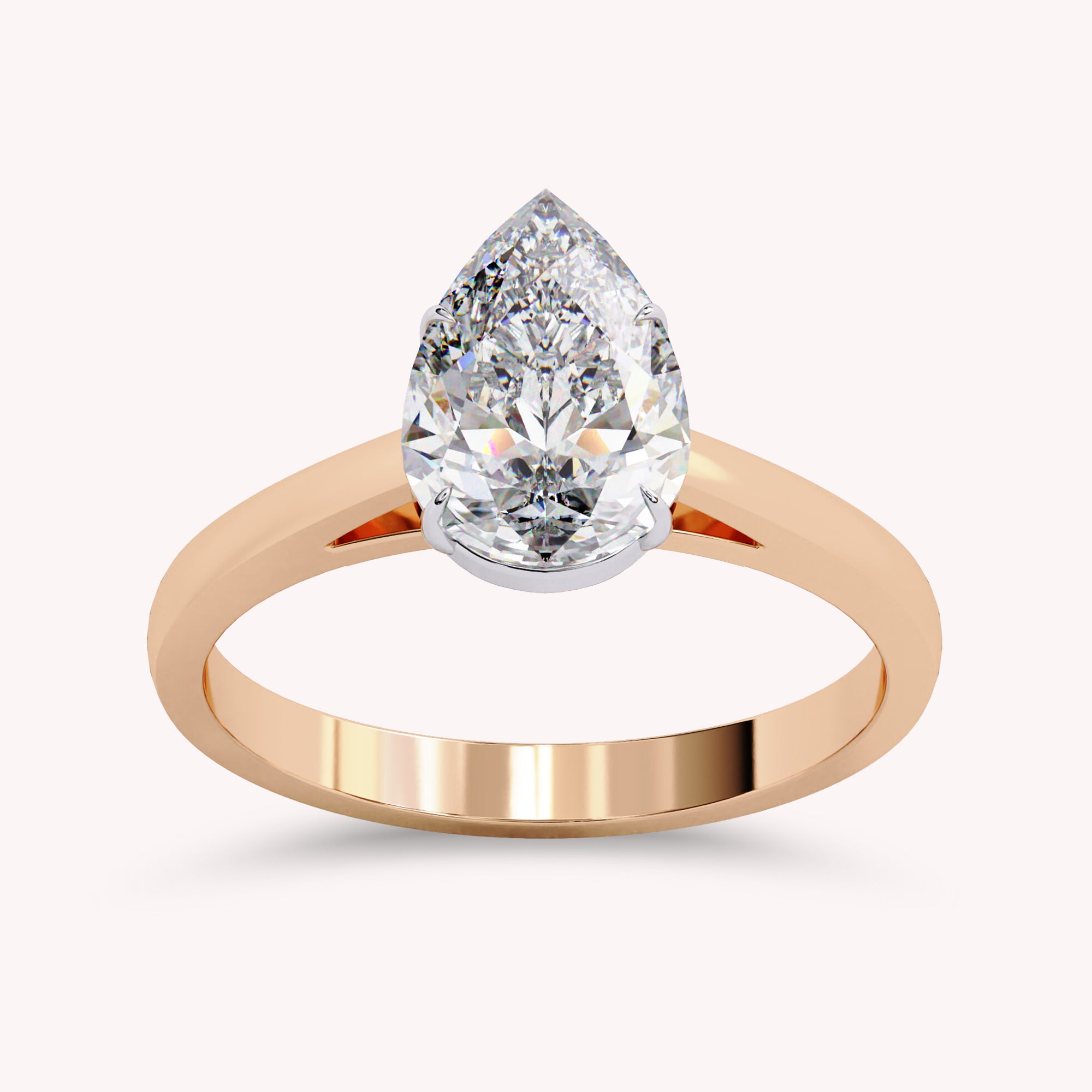 Pear Cut Solitaire Lab Grown Diamond Promise Ring