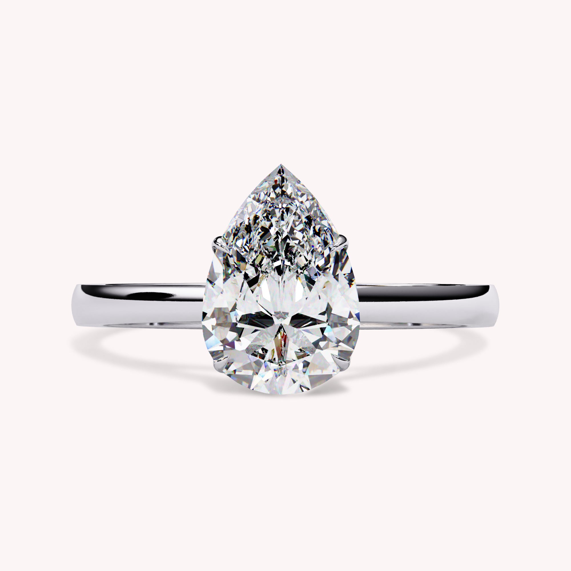 Pear Cut Solitaire Lab Grown Diamond Promise Ring