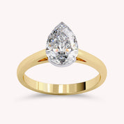 Pear Cut Solitaire Lab Grown Diamond Promise Ring