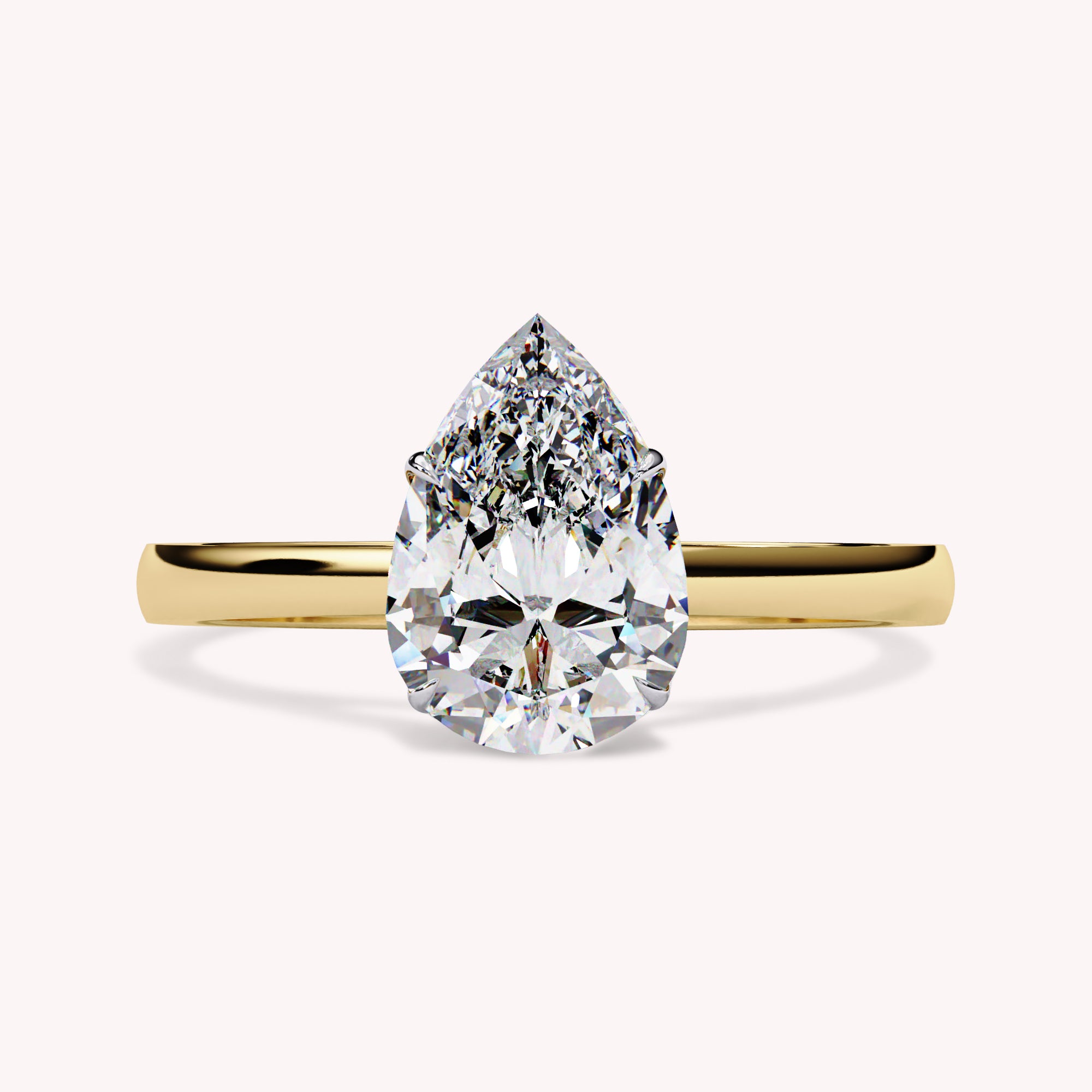 Pear Cut Solitaire Lab Grown Diamond Promise Ring