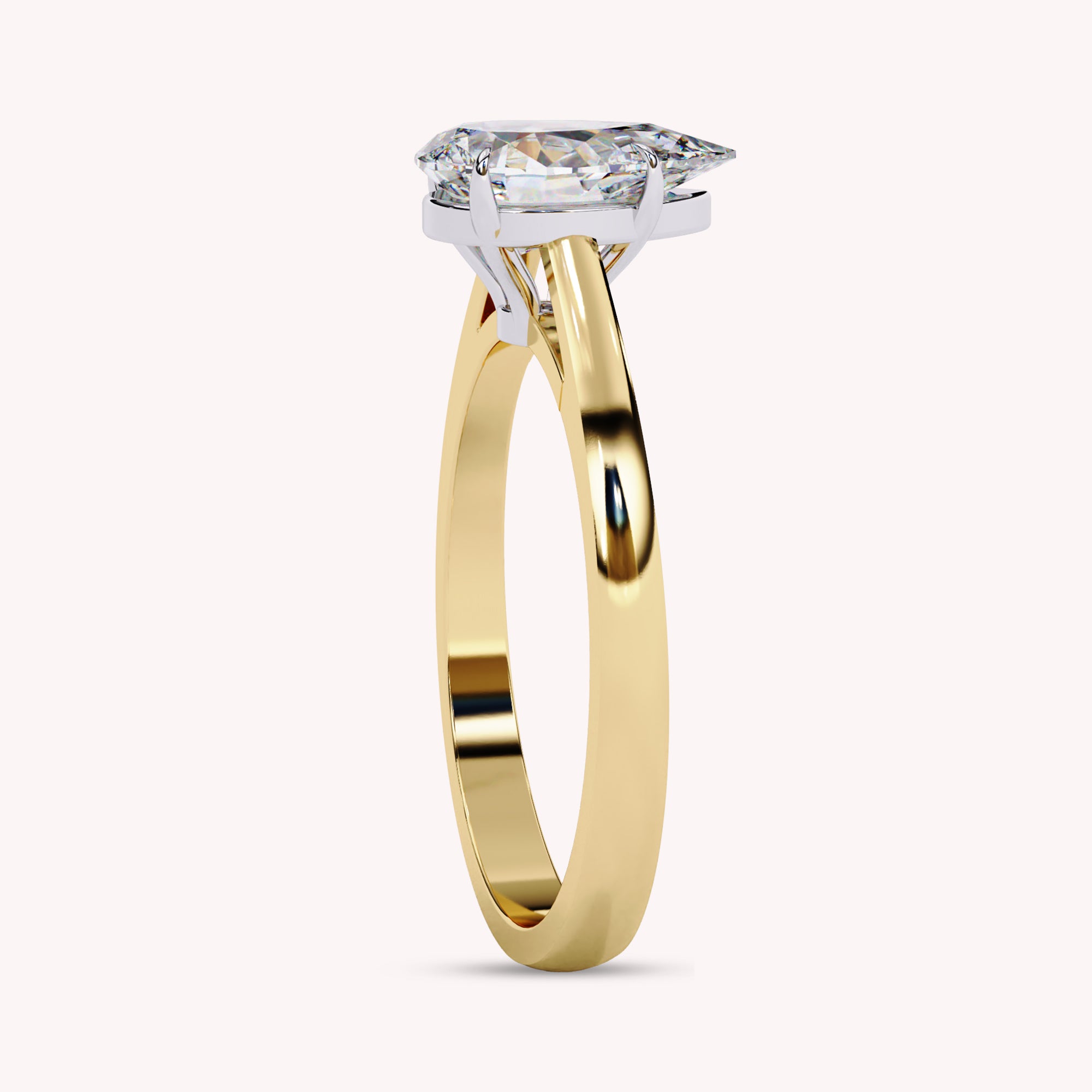 Pear Cut Solitaire Lab Grown Diamond Promise Ring