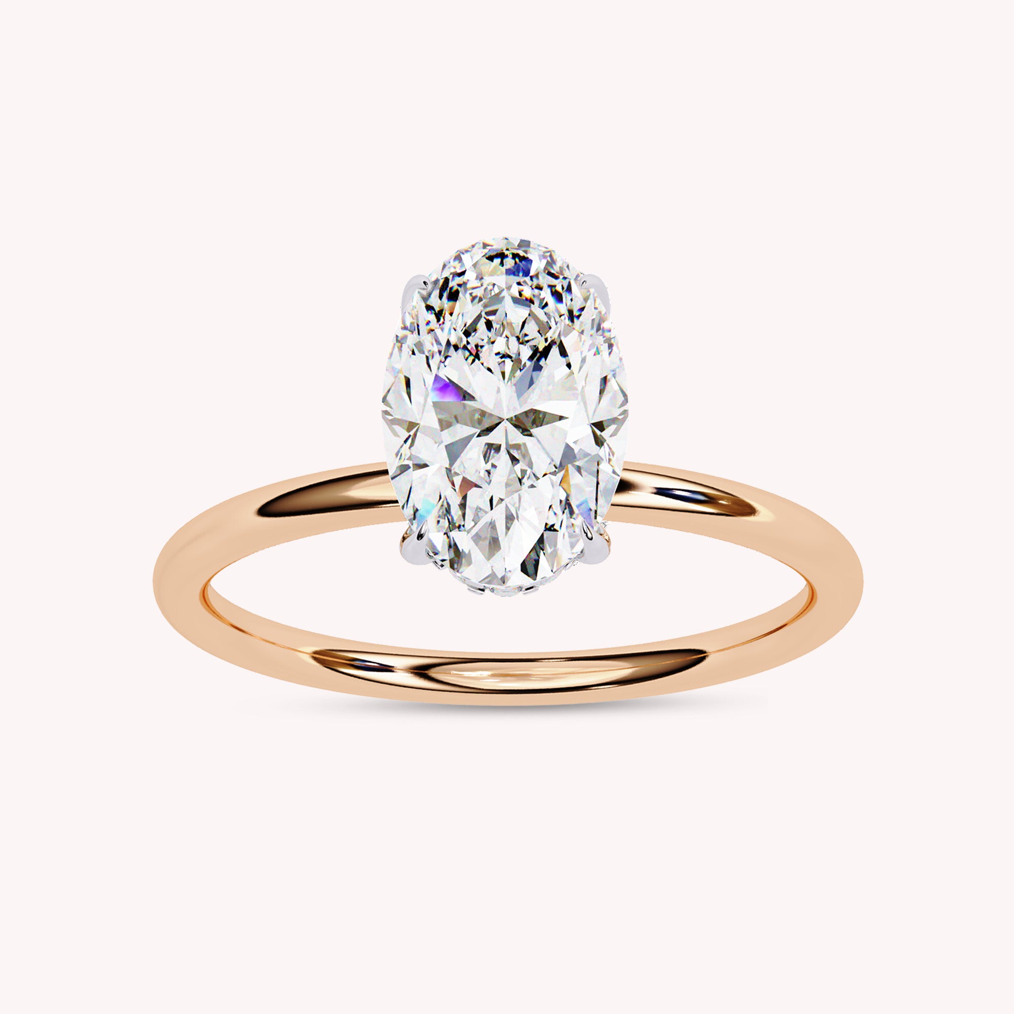 Oval Cut Solitaire Lab Grown Diamond Engagement Ring