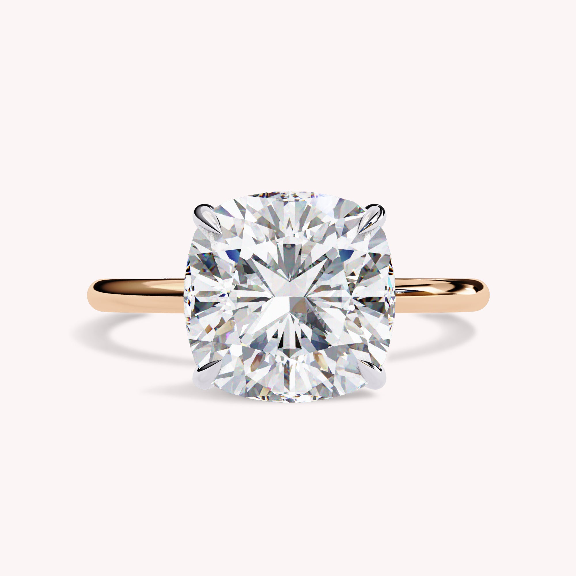 Cushion Cut Solitaire Lab Grown Diamond Engagement Ring