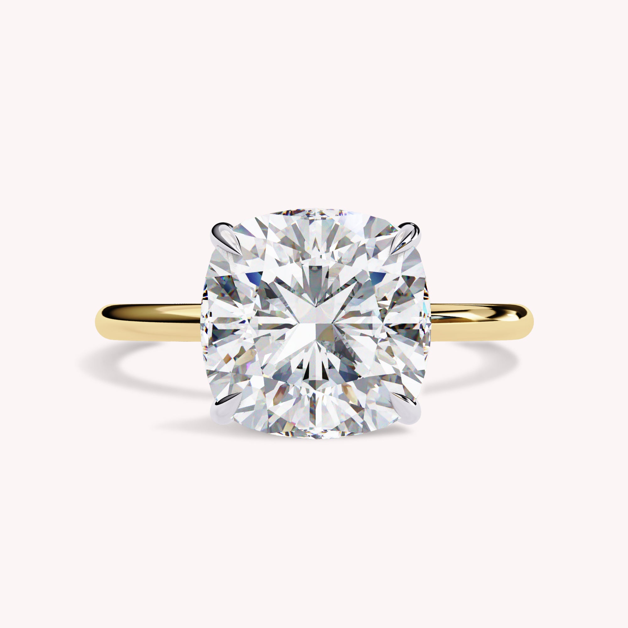 Cushion Cut Solitaire Lab Grown Diamond Engagement Ring