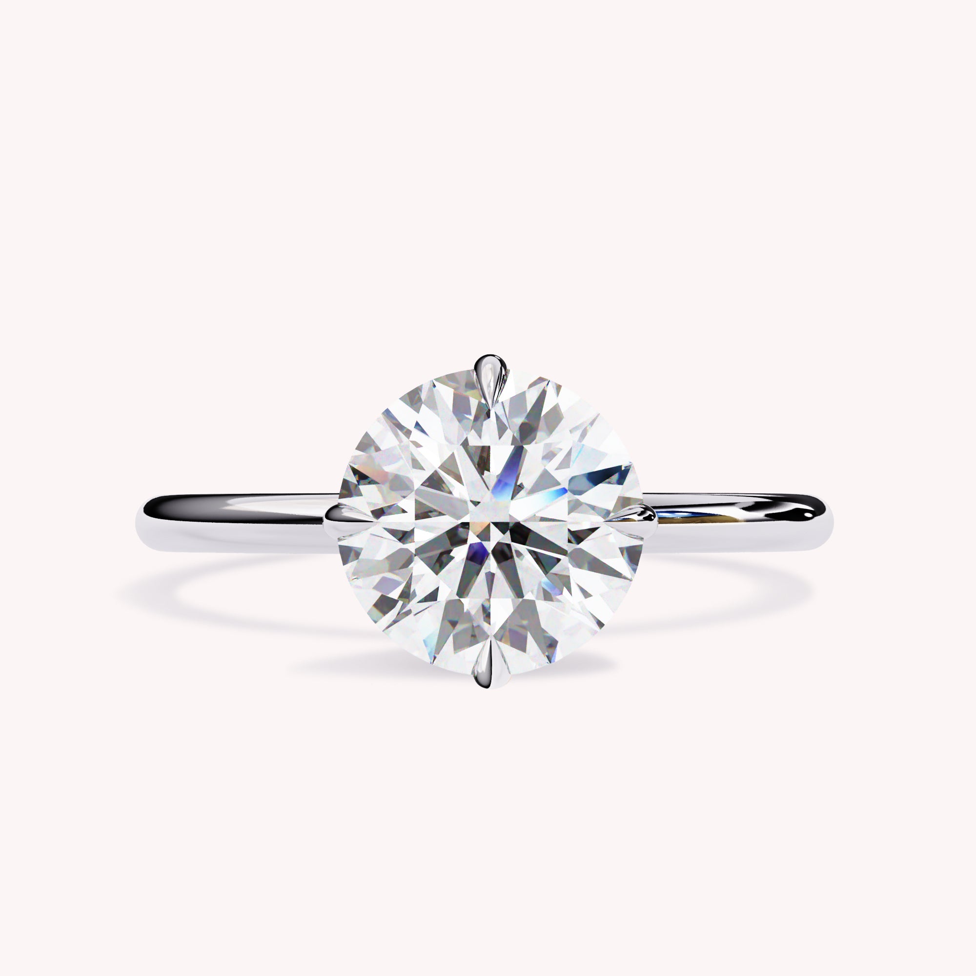 Round Cut Solitaire Lab Grown Diamond Engagement Ring