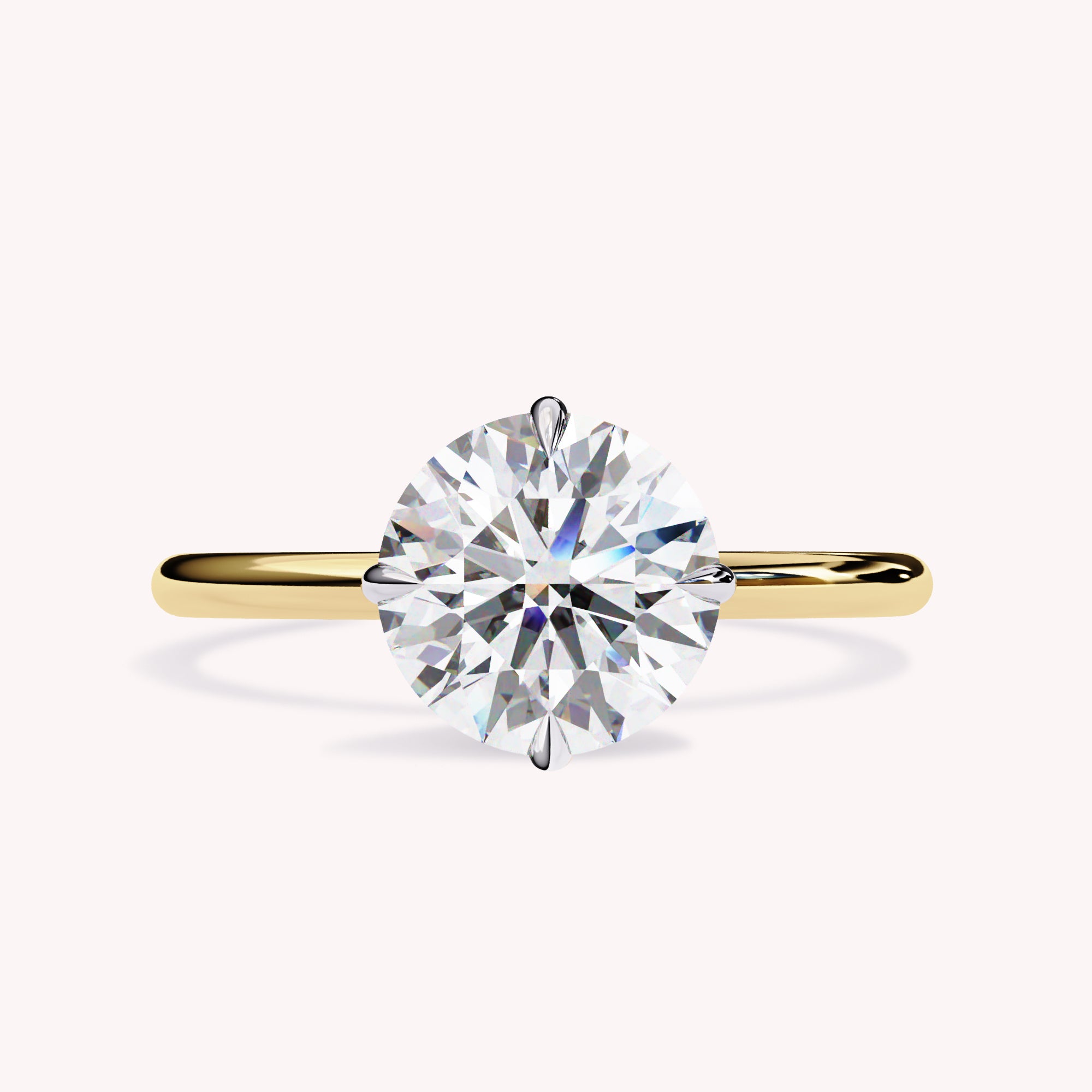 Round Cut Solitaire Lab Grown Diamond Engagement Ring