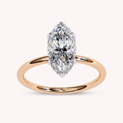 Marquise Cut Solitaire Lab Grown Diamond Engagement Ring