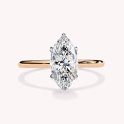 Marquise Cut Solitaire Lab Grown Diamond Engagement Ring