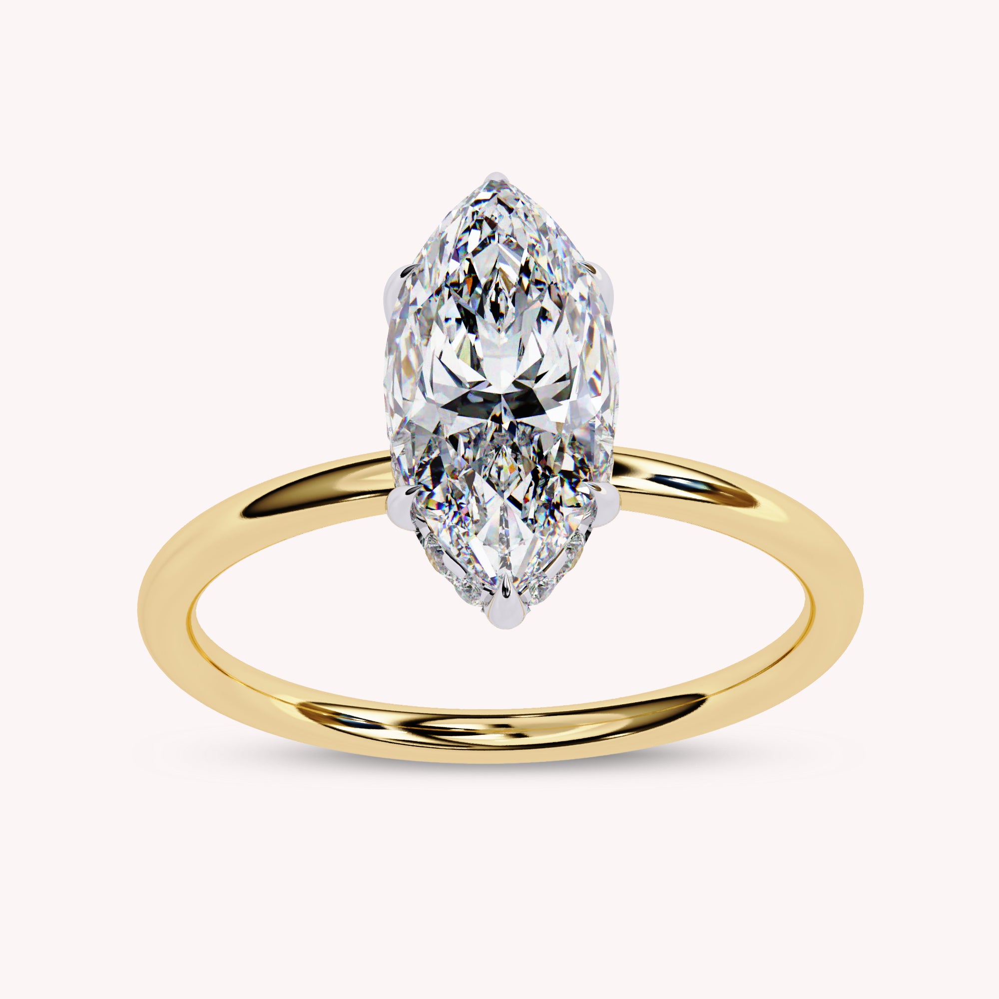 Marquise Cut Solitaire Lab Grown Diamond Engagement Ring