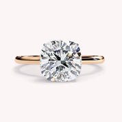 Cushion Cut Solitaire Lab Grown Diamond Engagement Ring