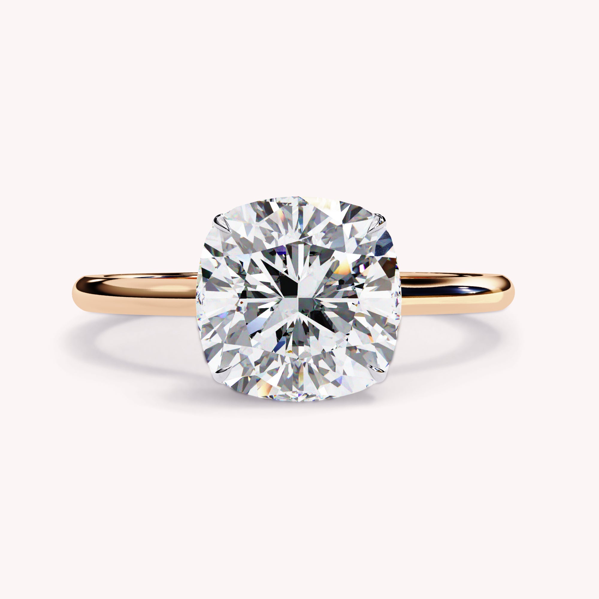 Cushion Cut Solitaire Lab Grown Diamond Engagement Ring