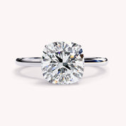 Cushion Cut Solitaire Lab Grown Diamond Engagement Ring