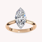 Marquise Cut Solitaire Lab Grown Diamond Engagement Ring