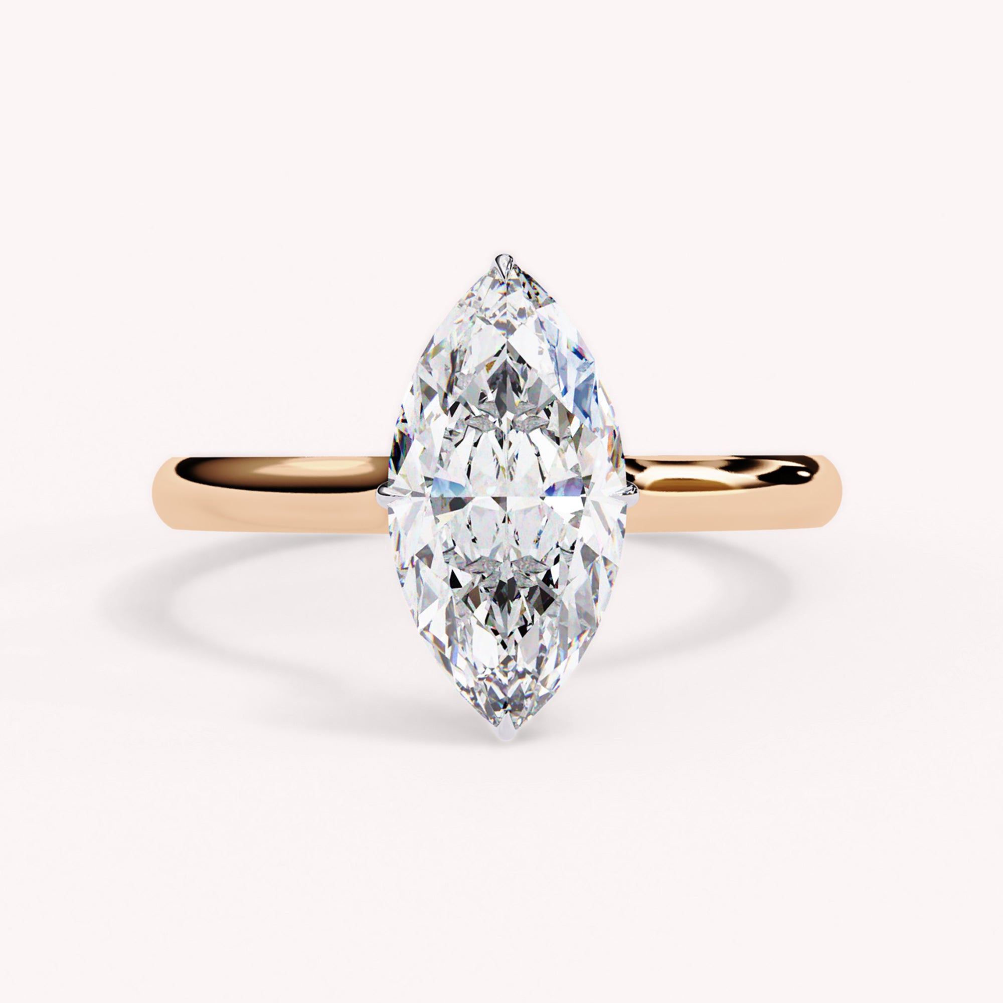 Marquise Cut Solitaire Lab Grown Diamond Engagement Ring