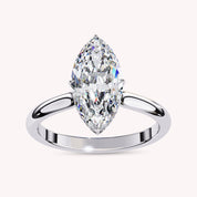 Marquise Cut Solitaire Lab Grown Diamond Engagement Ring