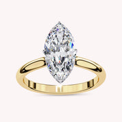 Marquise Cut Solitaire Lab Grown Diamond Engagement Ring