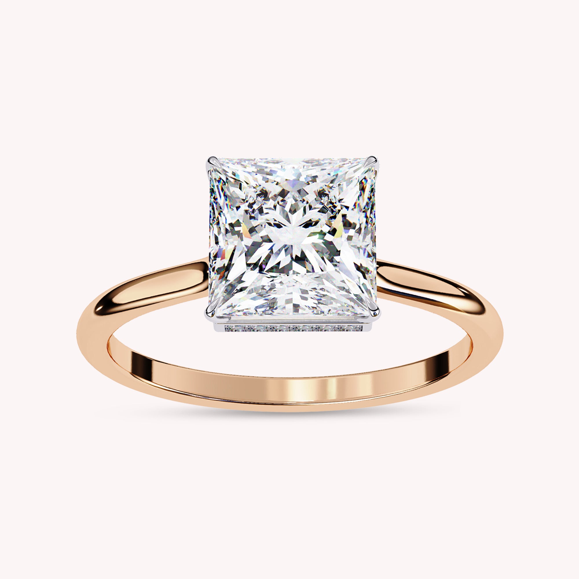 Princess Cut Solitaire Lab Grown Diamond Engagement Ring