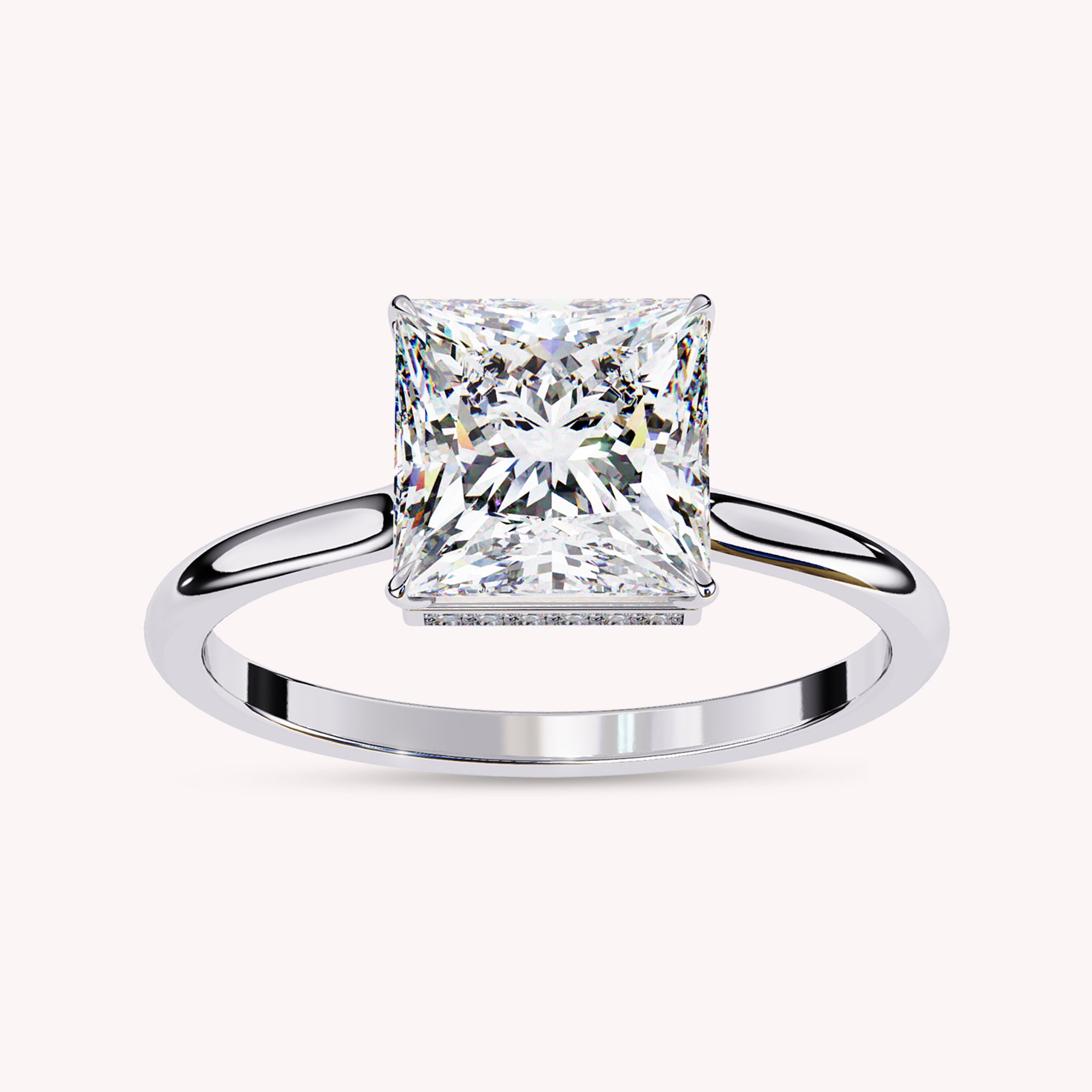 Princess Cut Solitaire Lab Grown Diamond Engagement Ring