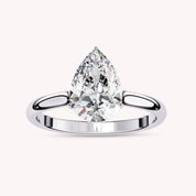 Pear Cut Solitaire Lab Grown Diamond Engagement Ring