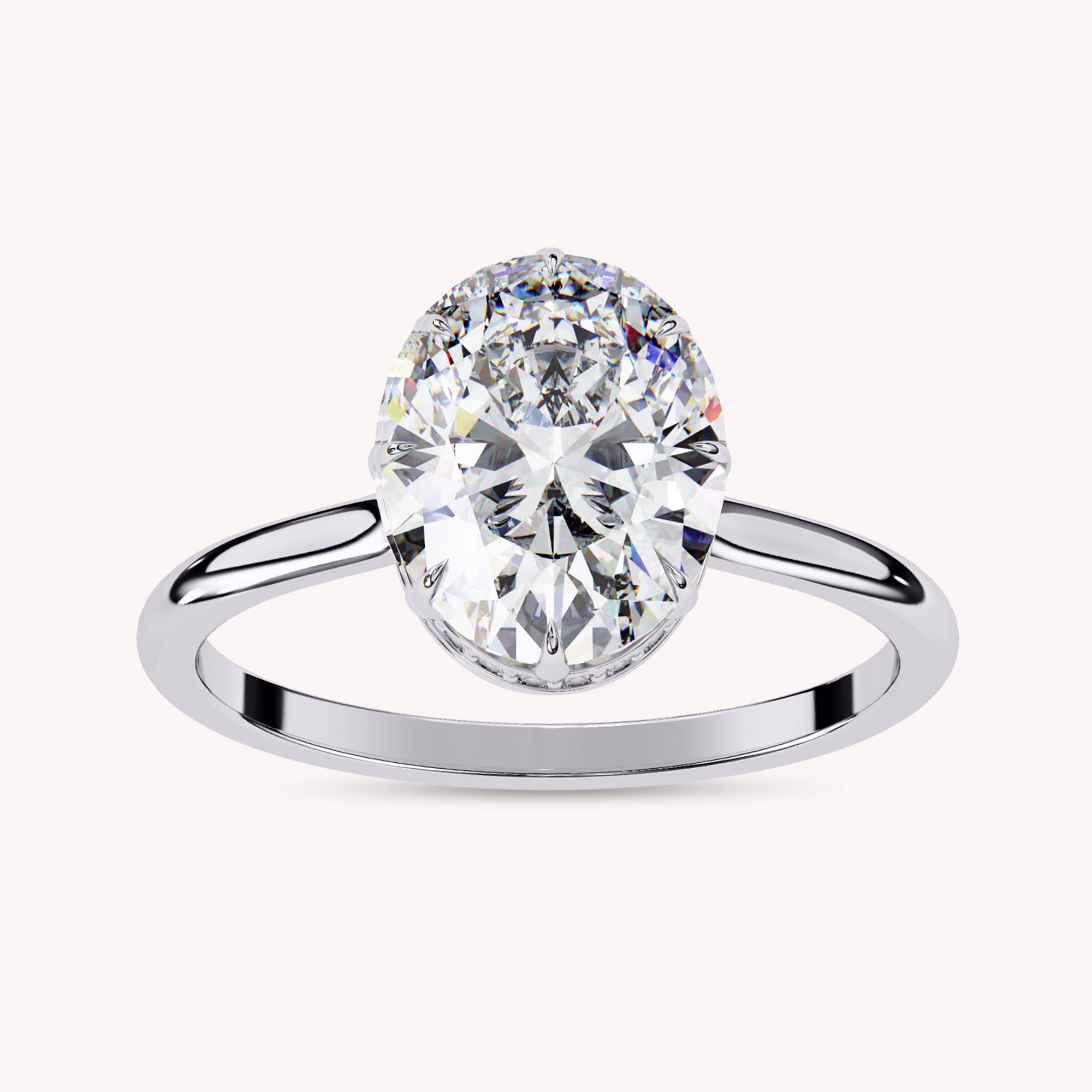 Oval Cut Solitaire Lab Grown Diamond Engagement Ring