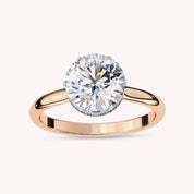 Round cut Halo Lab Grown Diamond Engagement Ring