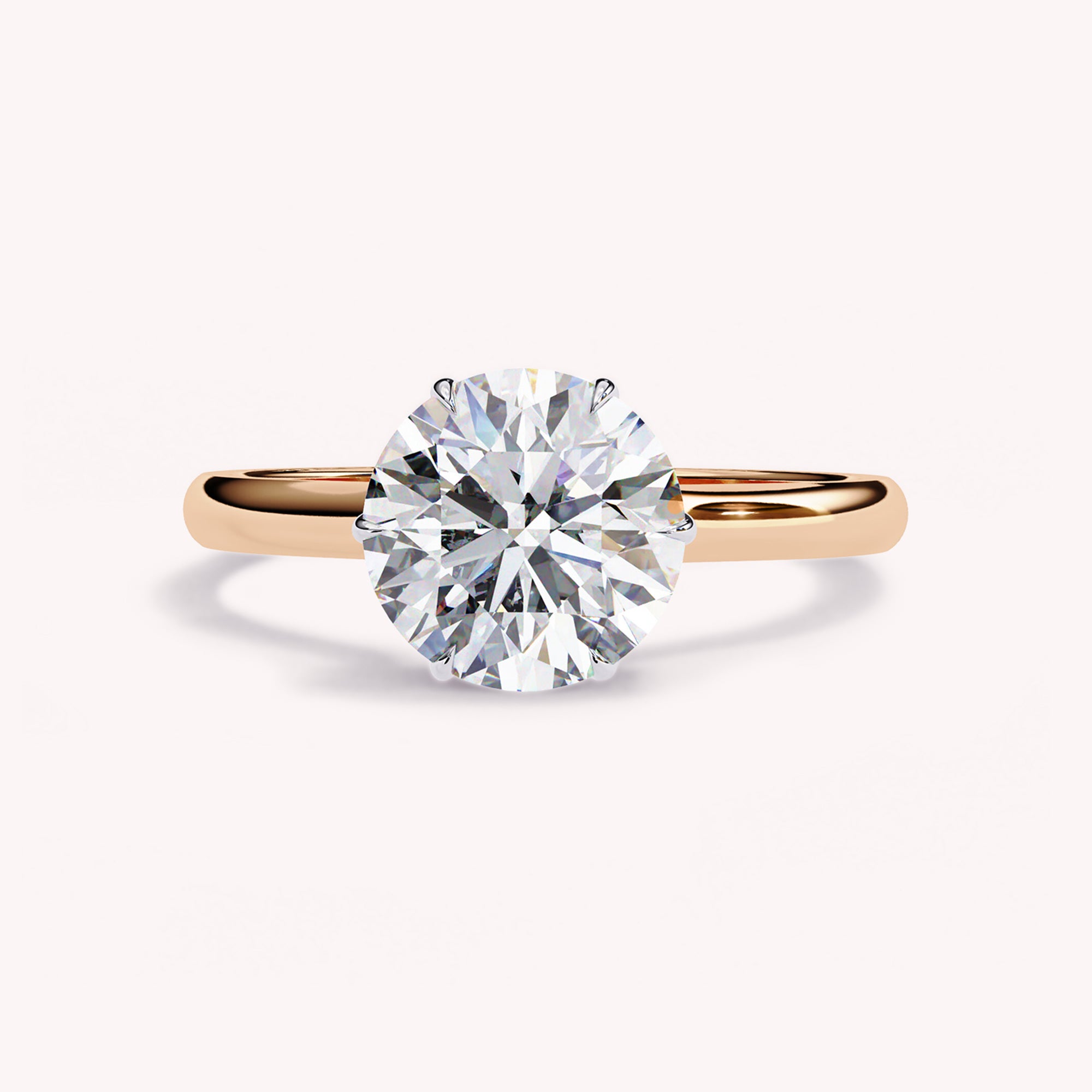 Round cut Halo Lab Grown Diamond Engagement Ring