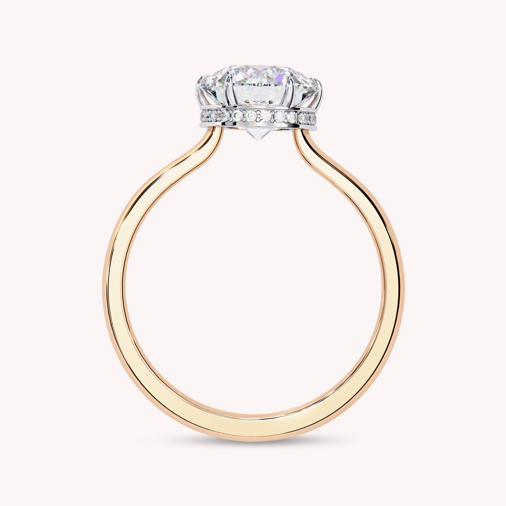 Round cut Halo Lab Grown Diamond Engagement Ring