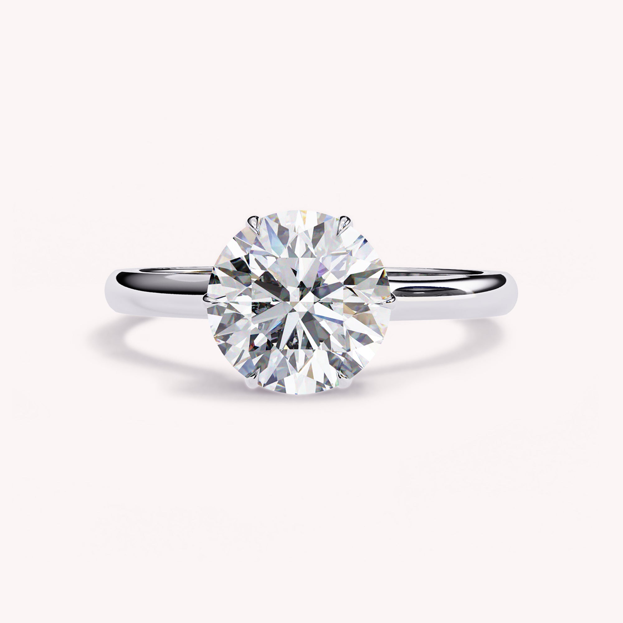 Round cut Halo Lab Grown Diamond Engagement Ring