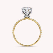 Cushion Cut Hidden Halo Lab Grown Diamond Engagement Ring