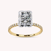 Radiant Cut Halo Hidden Lab Grown Diamond Engagement Ring