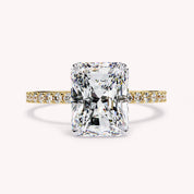 Radiant Cut Halo Hidden Lab Grown Diamond Engagement Ring