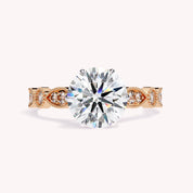 Beaded Solitaire Lab Grown Diamond Engagement Ring